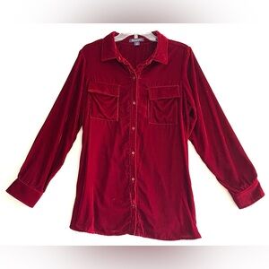 Roaman’s Red Velvet Button Down | Dark Academia Grunge Chic 16W